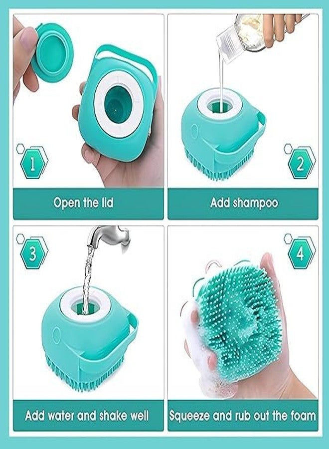 Riviox Dog Bath Brush with Shampoo Dispenser - Soft Silicone Body Scrubber for Pets, Dogs, Cats, Rabbits, and Horses - Easy to Use Bathing Brush - Image 2